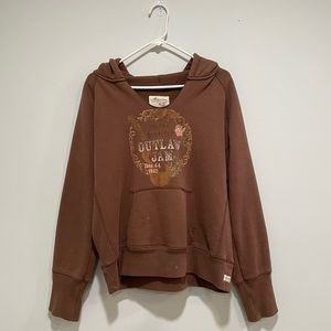 1980s Vintage "Outlaw Jam" Brown Maurices Hoodie
